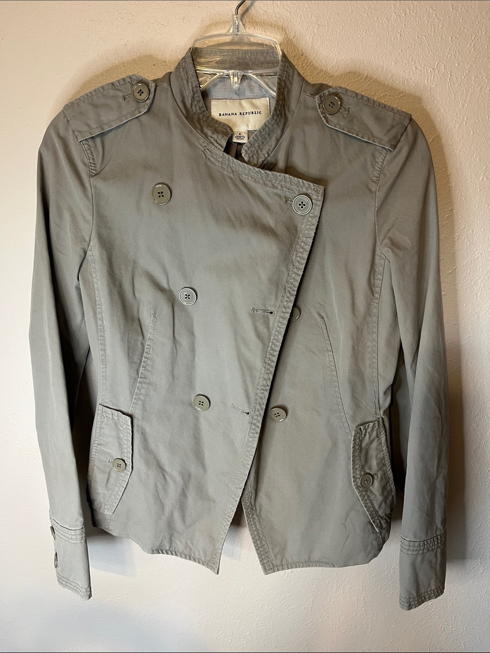 Banana Republic Women's Olive Utility Double-Breasted Trench
